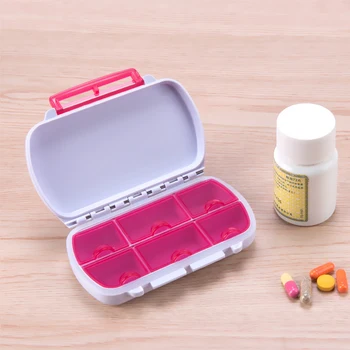 6 Celic Nepremočljiva Pill Box Tablete Organizator Tulec, Prenosni Potovanja Zdravila Za Shranjevanje Posode Medicine Polje Roza Tabletko Primerih