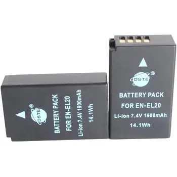 DSTE 2PCS EN-EL20 SL-EL20a Baterija za NIKON 1 AW1,1 J1,1 J2,1 J3,1 S1,1 V3,Coolpix P950,Blackmagic Žep Kino Fotoaparat