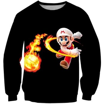 Risanke Mario Sonic Jeseni otroška Majica 3D Tiskanja Kratek Fant Dekleta Majica Poliester Puloverju otroških Oblačil 4-14T