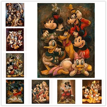 Disney DIY Mickey Diamond slikarstvo Miki Miška in jaka racman Nosorogovo navzkrižno šiv kompleti za ročno vezenje Obrti za otroka