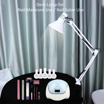 Nov prihod 360° Nastavljiv mizo lučka za nohte master Št Žarnice E27 Kovinski swing objemka na manikuro mizo za Manikuro Nohtov LED Lučka