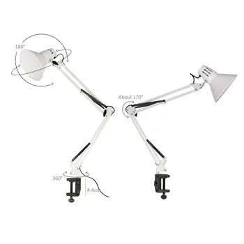 Nov prihod 360° Nastavljiv mizo lučka za nohte master Št Žarnice E27 Kovinski swing objemka na manikuro mizo za Manikuro Nohtov LED Lučka