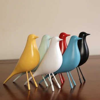Ustvarjalne ptic Figurice Obrti Črna/bela resinas planas de personajes birdie pravljice vrt miniature nordijska doma dekoracijo