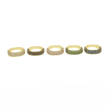 Stack zlaganje posla cz band ring mikro utrla Zlata 5 barv cz band edinstven design Kvadratnih band Zlato, ki je napolnjena nakit