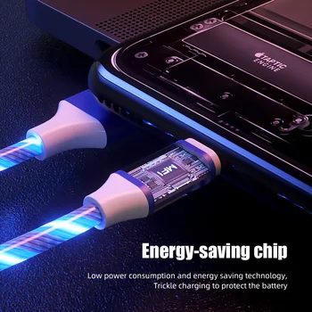 !ACCEZZ 3 v 1 LED Teče Kabel Micro USB Tip C 2.4 Hitro Polnjenje Za iPhone X 11 Pro Samsung Huawei Xiaomi Polnilnik Žice Kabel
