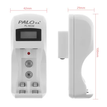 PALO 2 Neodvisnih Kanalov Smart Polnilec z LCD Zaslonom, primerni za 9V baterijo Li-ion / Ni-MH / AA / AAA Polnilne Baterije