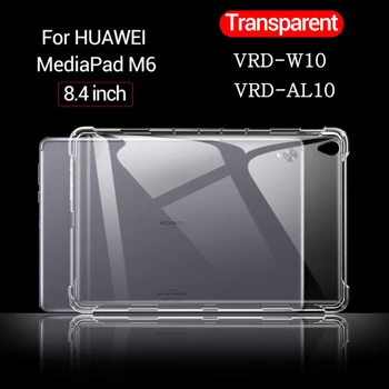 Shockproof silikonsko ohišje za Huawei MediaPad M6 8.4 VRD-W10 VRD-AL10 prozorno gumo hrbtni pokrovček prilagodljiv odbijača