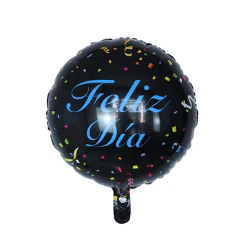 50pcs/veliko 18-inch Feliz Cumpleanos španski Rojstni dan Baloni Krog Mylar Helij Ballon Happy Birthday Party Zraka Globos Baloes