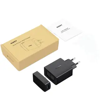 AUKEY EU Priključite Polnilnik USB Dvojni USB +Tip C 3 Vrata Mobilni Telefon, priključek za Polnilnik za Phone11/Pro/Max i-Pad Samsung Xiao-mi