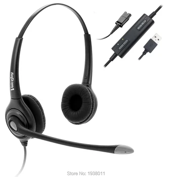 USB Kablom Slušalke za laptop,PC,računalniki, klicni Center šumov Slušalke Z Nastavljiv Mikrofon, Izklop Glasnosti