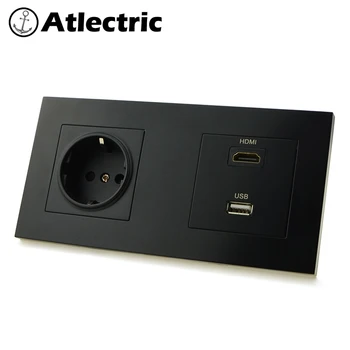 Atlectric EU Standardni Vtič v električno Vtičnico Električno Vtičnico HDMI USB TV Vmesnik Vtičnico Stensko Vtičnico Plastično Ploščo