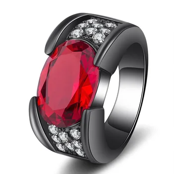 2021 nove luksuzne rdeče barve, črne barve ovalne zaročni prstan za ženske lady obletnice, darila nakit večino prodajajo R5939