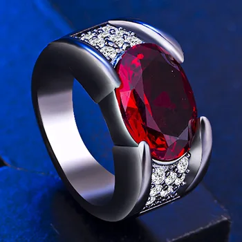 2021 nove luksuzne rdeče barve, črne barve ovalne zaročni prstan za ženske lady obletnice, darila nakit večino prodajajo R5939