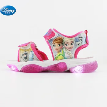 Novo zamrznjene elsa in Ana dekleta sandali z LED luči Disney princesa otroci mehko čevlji Evropi velikost 20-31