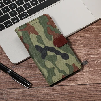 Vojska Zelena Prikrivanje, Usnjene Denarnice Primeru Za iPhone 6 6S 7 8 Plus, iphone X XS Max XR 5 5s SE Telefon Pokrov Magneta Flip Coque Primeru