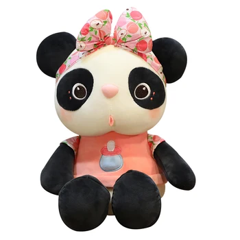 30-70 cm Lepe Sadje Panda z Lokom Plišastih Igrač Cartoon Živali Polnjene Blazino Lutke za Otroke Fantje Otroka Rojstni dan Božično Darilo