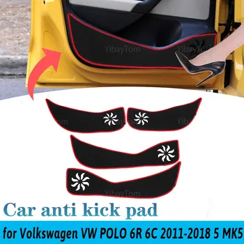 Strani Rob Stražar Vrata Avtomobila Anti Kick Pad Nalepke Blazino za Volkswagen VW POLO 6R 6C 11-18 5 MK5 Preproga Zaščita Pribor Decal
