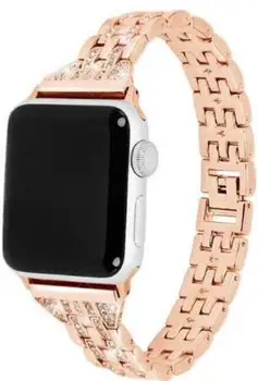 Vroče Bling Diamantni pas za Apple Watch trak series6 5 4 40 44 mm iz Nerjavečega Jekla za iwatch SE zapestnica series 3 2 1 38 mm 42