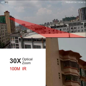 6-inch Zunanji IP PTZ Kamera S 5 milijoni slikovnih Pik IR 300Meters Vgrajen PoE Avdio MIC Analys Humanoid Zaznavanje Sledenje Varnostne Kamere