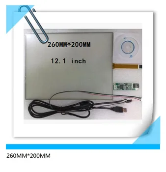 260*200 Novih 12.1 palca USB vmesnik 4 line nadzor kartico odpornost na zaslonu na dotik 260mm*260mm LCD-plošča