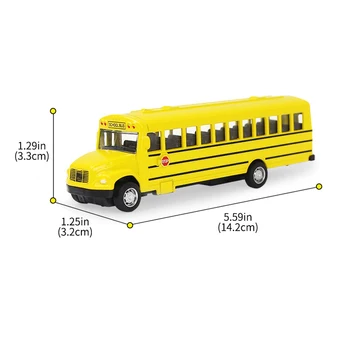 Simulacija Zlitine Potegnite Nazaj Šolski Avtobus, Avto Model Vozila Diecast Igrače, Darila za Fante, Otroci, Izobraževalne Igrače