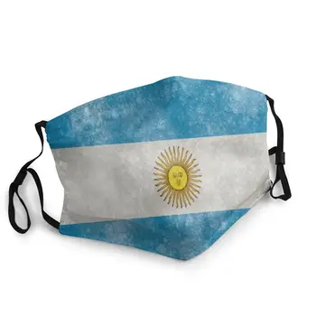 Argentina Zastavo Večkratno Uporabo Unisex Odraslih Masko Modni Retro Slog Proti Meglica, Prah Zaščitni Pokrov Respirator Usta Žarilna