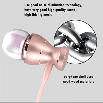 Kovinski Adsorpcije Magnet Slušalke Slušalke Za Xiaomi Stereo Bas Slušalke Kovinski Žične Slušalke Hi-Fi Slušalke, Mikrofon 2019