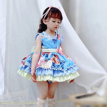 3pcs Srčkan Baby Dekle Španija Obleko Otroci Elegantno Princess Poroka, Rojstni dan Otrok Velikonočni Obleke za Dekleta Oblačila Sklop 1-6T