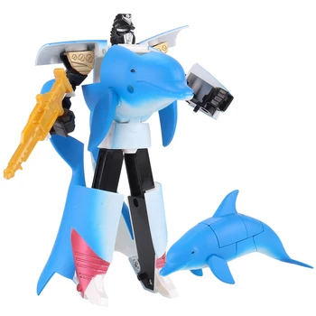 Preoblikovanje Sea Life Robot Igrače Orka Dolphin Veliki Beli Morski Pes Plastične Deformacije Fantje Akcijska Figura, Otroci Igrače