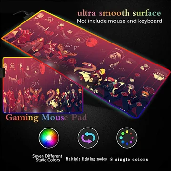 Mairuige Gaming Mouse Pad RGB Naruto Mouse Pad Barva LED Svetlobni Svetlobne Računalnik Prenosni Tipkovnico Brezžično Polnjenje Mousepad