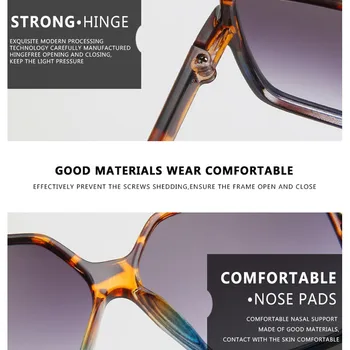 Vintage Design Oversize Okvirjem Kvadratnih Sončna Očala Ženske 2020 Luksuzne Blagovne Znamke Dame Sončna Očala Črna Moda Gradient Ženski Oculos