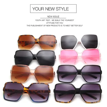 Vintage Design Oversize Okvirjem Kvadratnih Sončna Očala Ženske 2020 Luksuzne Blagovne Znamke Dame Sončna Očala Črna Moda Gradient Ženski Oculos