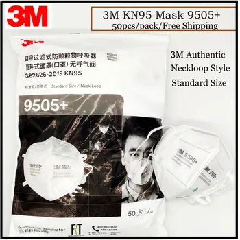 3M 9505+ Masko za Prah 50pcs/Vrečko Neckloop KN95 Respirator Anti-haze Zaščitna Enkratno uporabo Maske za Delce