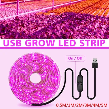 LED Grow Light Celoten Spekter Prilagodljiv Posnetek Ffs Lučka USB 5V Rastejo Lučka Za Rastline eedling Notranja Lučka za Rast