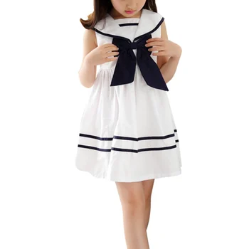 Otroci Baby Dekleta Oblačenja Šola Dekleta Mornar Vestidos Lok Navy Kapetan Noša Stranka Obleko Obleke Oblačila