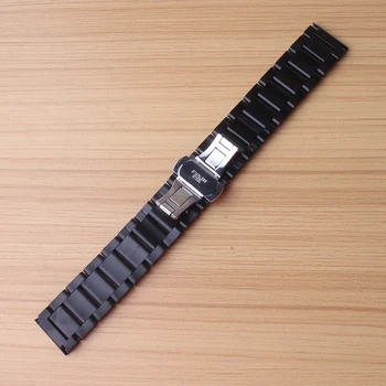 Zamenjava Watchband iz nerjavečega jekla, modra, črna kovinski Watch trak zapestnica 20 mm poliran Fit Prestavi S4 moški ženske zapestje pasovih 2018