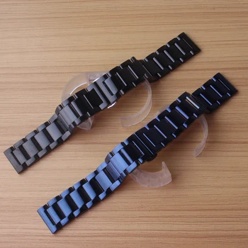 Zamenjava Watchband iz nerjavečega jekla, modra, črna kovinski Watch trak zapestnica 20 mm poliran Fit Prestavi S4 moški ženske zapestje pasovih 2018
