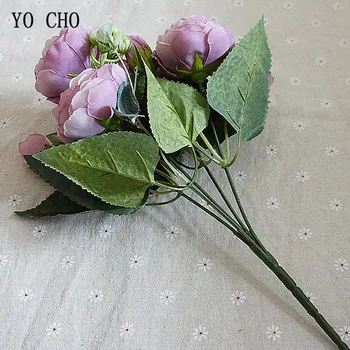 YO CHO Poročne Rose Poročni Šopek Družico Peony Šopek Umetnih Svilenih Cvetlični Aranžma Doma Stranka Dekor Poroko Dobave