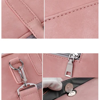 Moda PU Usnje, usnjeni torbi, 15.6 15 14 13.3 13-palčni Ženske Messenger Ramo torba za Prenosnik 17.3-inch Visoke kakovosti luksuzni 2018