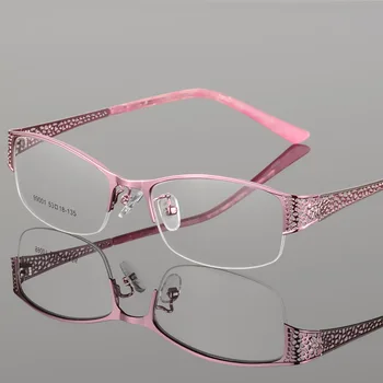 51-17-37 Žensk Očala Določitvi Napravo Ultra-Lahkih Kovin Kratkovidnost Žensk Eleganten Okvir Očal na Recept Prilagajanje