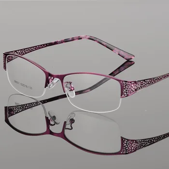 51-17-37 Žensk Očala Določitvi Napravo Ultra-Lahkih Kovin Kratkovidnost Žensk Eleganten Okvir Očal na Recept Prilagajanje