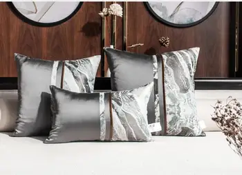 Sivi marmor blazine cover prevleke kavč pasu vzglavnik siva slivery ledvenih blazino zajema