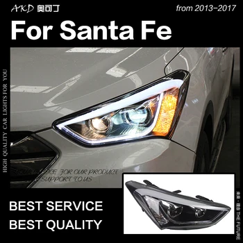 AKD Avto Styling Glavo Svetilka za Hyundai IX45 Žarometi 2013-2016 Novi Santa Fe LED Smerniki DRL Skril Bi Xenon Auto Dodatki