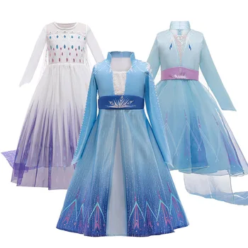 Za 6 8 10 12 14 Let Princesa Elsa Ana Otroci Obleke Dekleta Rojstni Dan Festivala Stranka Kostum Snow Queen 2 Cosplay Oblačila Frocks