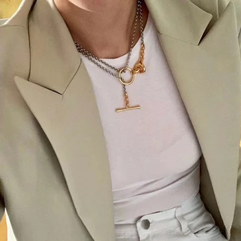 Amorita boutique Moda ujemanje barve Dvojni ogrlica