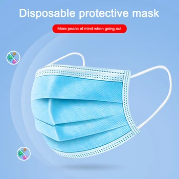 Enkratno uporabo Medicinske Kirurške Maske, 3 Slojni Filter za Dihanje Melt-blown Maske Non, Tkane Medicinske Proti Prahu Kirurške Maske Earloops