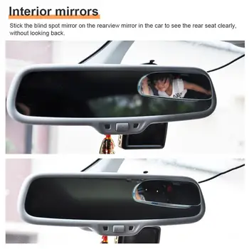 Novo 2pcs 360-Stopinjski Nastavljiva Stekla brez okvirjev Avto Rearview Vzvratno Ogledalo Vzvratno širokokotni Pomožne Blind Spot Ogledalo