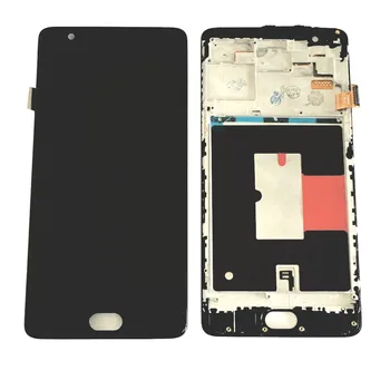 Za OnePlus 3T A3003 A3010 1+3T Zaslon LCD+Touch Screen Skupščina okvir Črne barve s trakom in orodja&mehko zaščitno folijo
