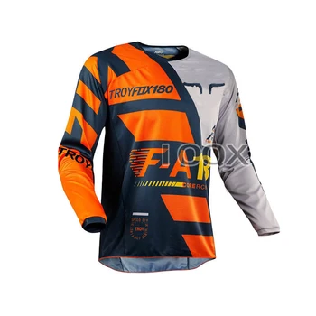 NOVO Črno TROY Fox Motokros Jersey Enduro Kolesarski T-shirt Mountain Bike Downhill Dirke Oblačila BMX DH MTB Off-road Jersey