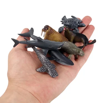 Oenux 12pcs Mini Sea Life Živali, morskega Psa Kita Pingvin Model Prvotne Malih Morskih Ocean Živali figuric-Igrač Otroci Darilo